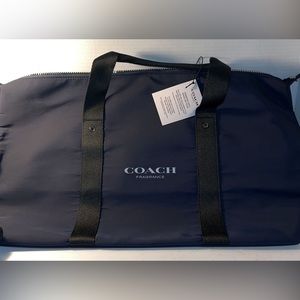 New w Tags Coach Duffel Weekend Bag Fabric blue